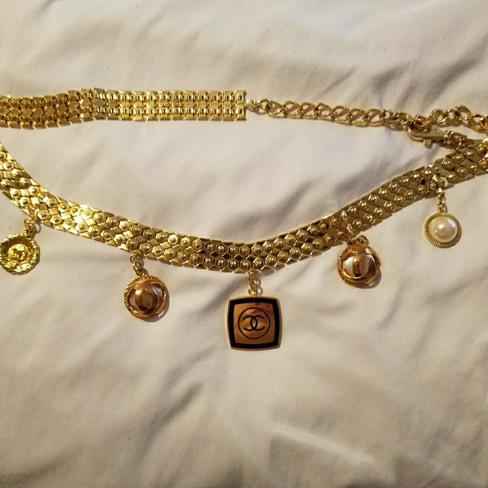Vintage Chanel Cabochon Pearl Chain Belt/Necklace